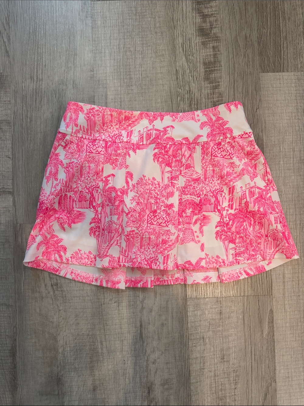 Lilly Pulitzer Malaga Luxletic Palm Beach Anniversary Toile Print Skort